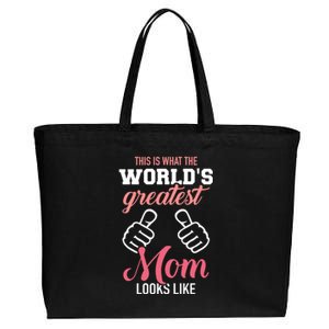 This Is What World's Greatest Mom Looks Like Mother's Day Gift Cotton Canvas Jumbo Tote