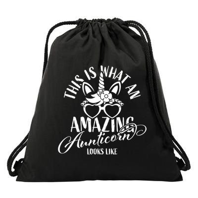 This Is What An Amazing Aunticorn Looks Like Auntie Unicorn Cool Gift Drawstring Bag