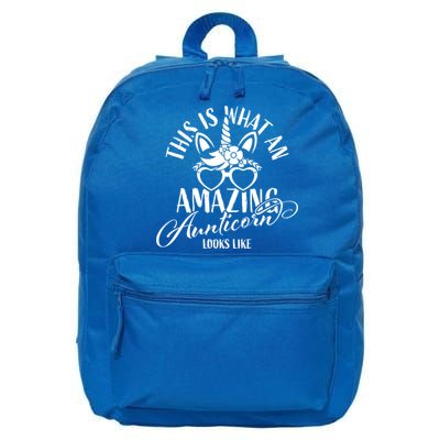 This Is What An Amazing Aunticorn Looks Like Auntie Unicorn Cool Gift 16 in Basic Backpack