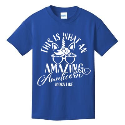 This Is What An Amazing Aunticorn Looks Like Auntie Unicorn Cool Gift Kids T-Shirt