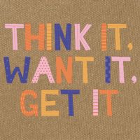 Think It Want It Get It Motivational Quote Cotton Canvas Backpack
