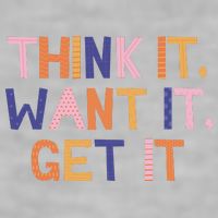 Think It Want It Get It Motivational Quote Ladies PosiCharge Tri-Blend Wicking Tank