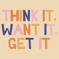 Think It Want It Get It Motivational Quote Drawstring Bag