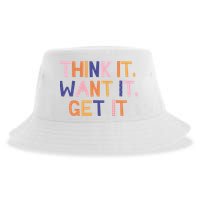 Think It Want It Get It Motivational Quote Sustainable Bucket Hat