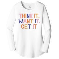 Think It Want It Get It Motivational Quote Women's Perfect Tri Tunic Long Sleeve Shirt