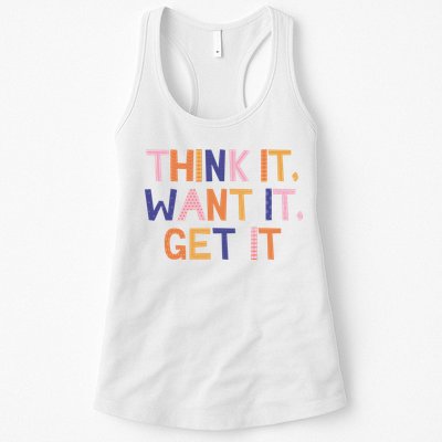 Think It Want It Get It Motivational Quote Womens Tank Top