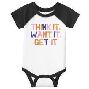 Think It Want It Get It Motivational Quote Infant Baby Jersey Bodysuit