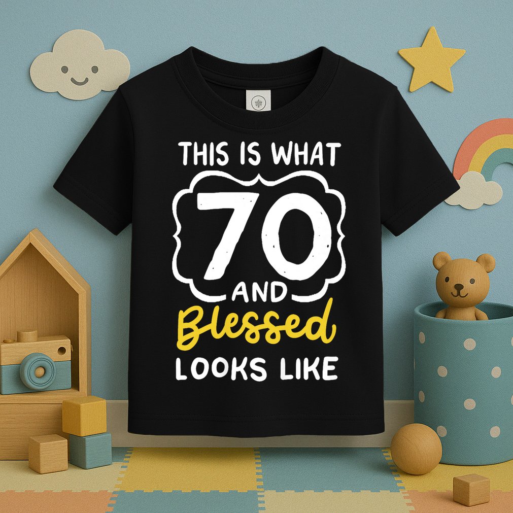 This Is What 70 And Blessed Looks Like 70th Birthday Apparel Toddler T-Shirt