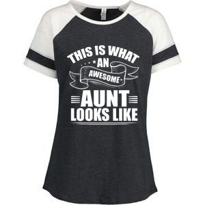 This Is What An Awesome Aunt Looks Like Auntie Niece Aunt Gift Enza Ladies Jersey Colorblock Tee