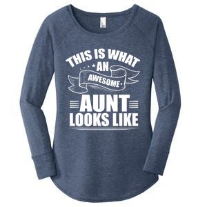 This Is What An Awesome Aunt Looks Like Auntie Niece Aunt Gift Women's Perfect Tri Tunic Long Sleeve Shirt