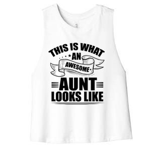 This Is What An Awesome Aunt Looks Like Auntie Niece Aunt Gift Women's Racerback Cropped Tank