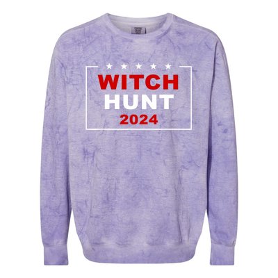 Trump Indictment Witch Hunt 2024 – Funny Quote Colorblast Crewneck Sweatshirt