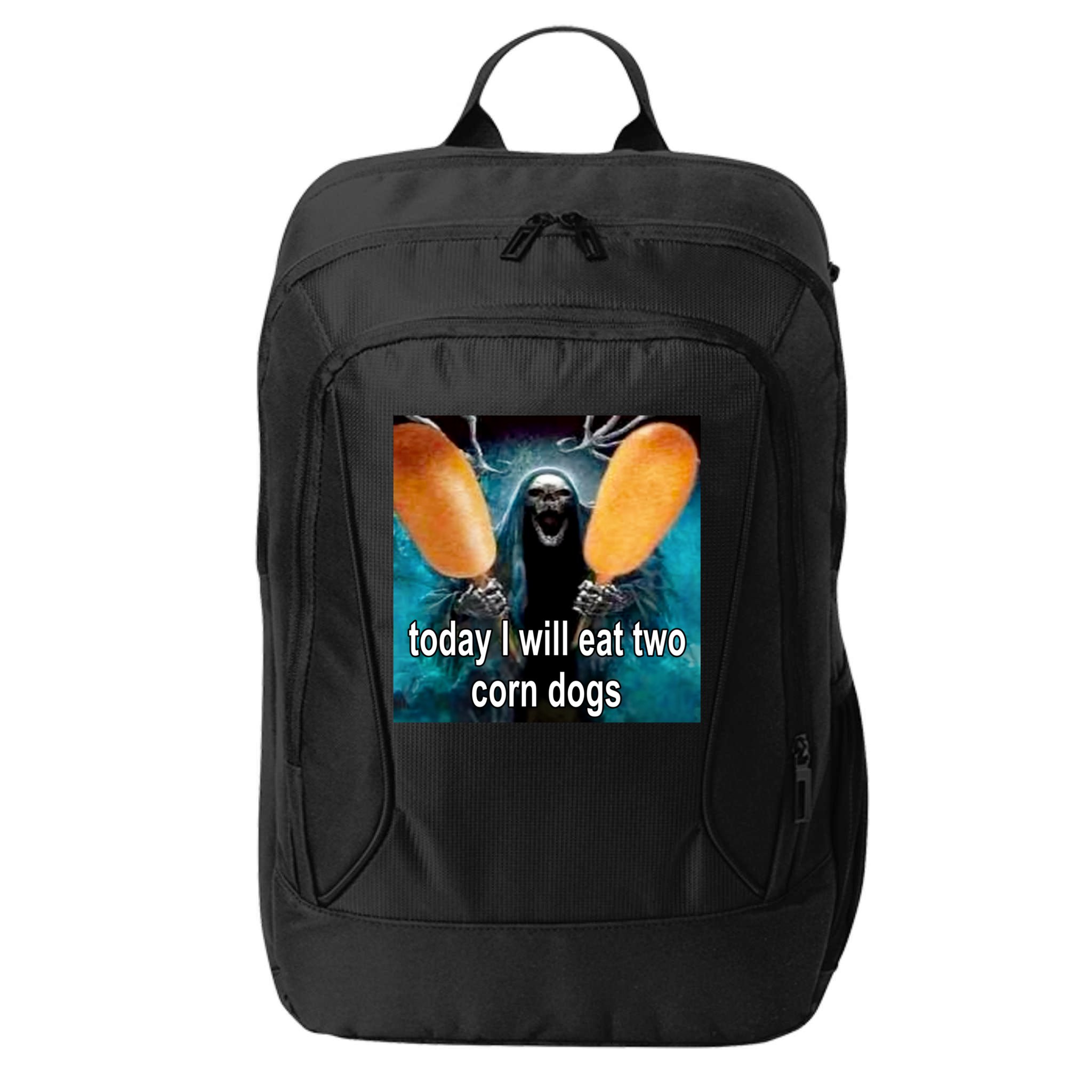 Today I Will Eat Two Corn Dogs Meme City Backpack