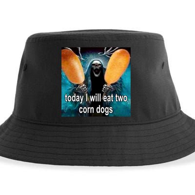 Today I Will Eat Two Corn Dogs Meme Sustainable Bucket Hat