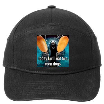Today I Will Eat Two Corn Dogs Meme 7-Panel Snapback Hat