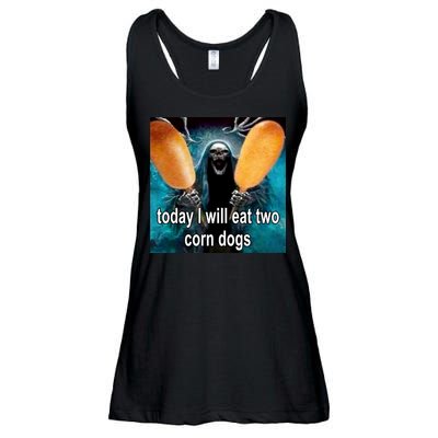 Today I Will Eat Two Corn Dogs Meme Ladies Essential Flowy Tank