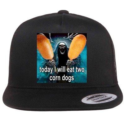 Today I Will Eat Two Corn Dogs Meme Flatbill Hat