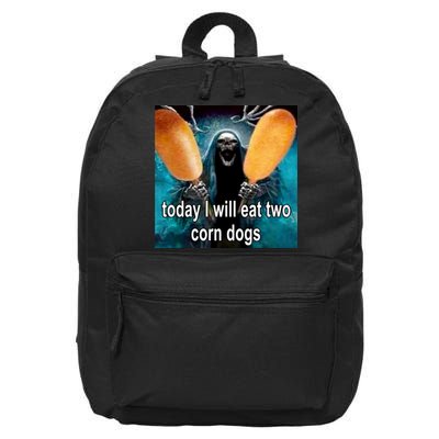 Today I Will Eat Two Corn Dogs Meme 16 in Basic Backpack