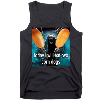 Today I Will Eat Two Corn Dogs Meme Tank Top