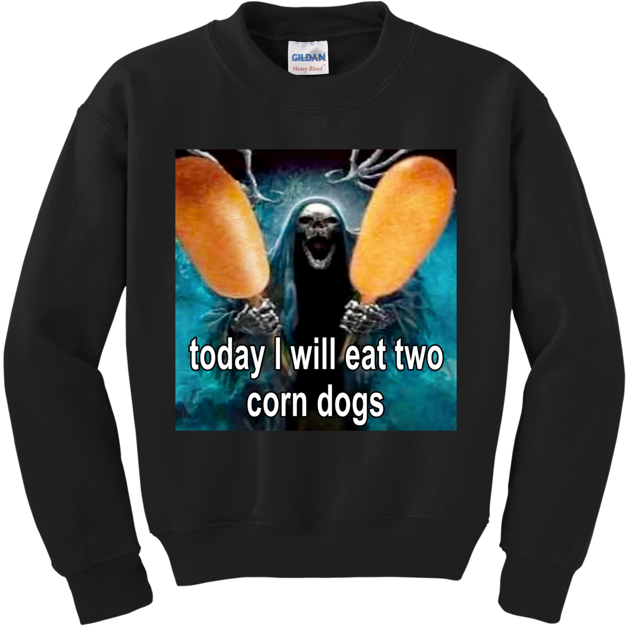 Today I Will Eat Two Corn Dogs Meme Kids Sweatshirt
