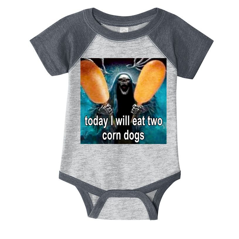 Today I Will Eat Two Corn Dogs Meme Infant Baby Jersey Bodysuit