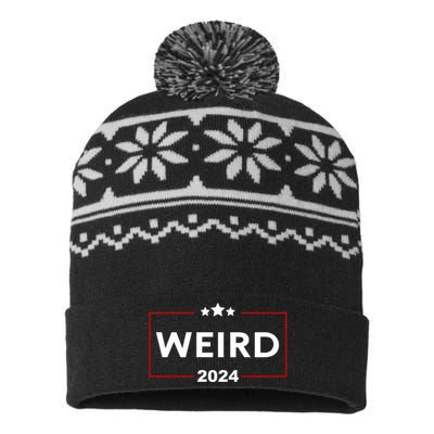 Trump Is Weird 2024 Funny Trump Election USA-Made Snowflake Beanie