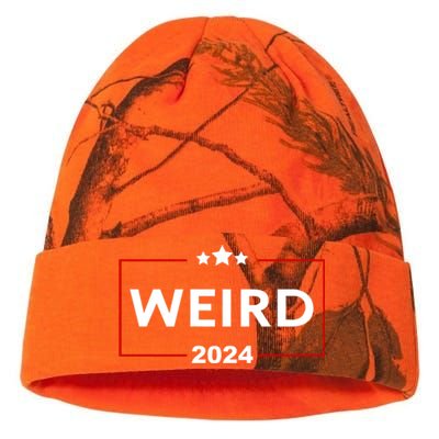 Trump Is Weird 2024 Funny Trump Election Kati Licensed 12" Camo Beanie