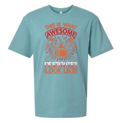 This Is What Awesome Firefighter Look Like Sueded Cloud Jersey T-Shirt