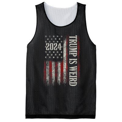 Trump Is Weird Funny Trump Is Weird Saying Flag 2024 Mesh Reversible Basketball Jersey Tank