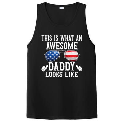 This Is What An Awesome Daddy Looks Like American Flag Usa PosiCharge Competitor Tank