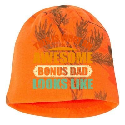 This Is What An Awesome Bonus Dad Looks Like Fathers Day Kati - Camo Knit Beanie