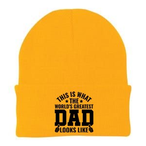 This Is What The Worlds Greatest Dad Looks Like Gift Knit Cap Winter Beanie