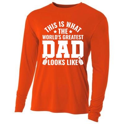 This Is What The Worlds Greatest Dad Looks Like Gift Cooling Performance Long Sleeve Crew