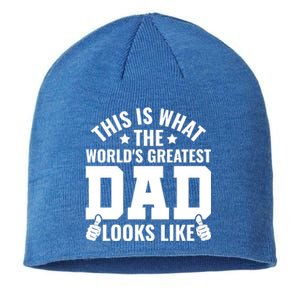 This Is What The Worlds Greatest Dad Looks Like Gift Sustainable Beanie