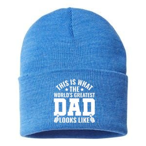 This Is What The Worlds Greatest Dad Looks Like Gift Sustainable Knit Beanie