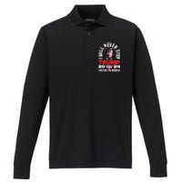 Trump I Will Never Stop 2024 Fighting For America Performance Long Sleeve Polo