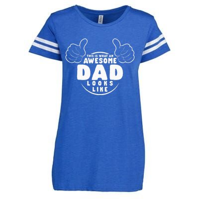 This Is What An Awesome Dad Looks Like Shirts Funny For Dad Enza Ladies Jersey Football T-Shirt