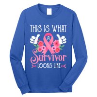 This Is What A Survivor Looks Like Breast Cancer Awareness Gift Long Sleeve Shirt