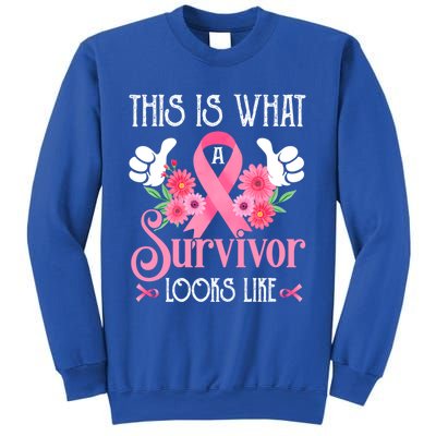 This Is What A Survivor Looks Like Breast Cancer Awareness Gift Sweatshirt