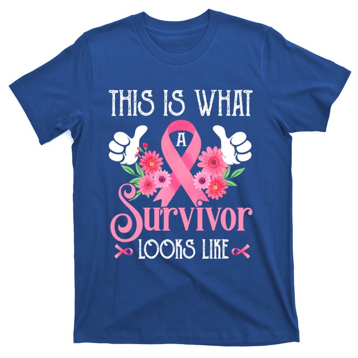 This Is What A Survivor Looks Like Breast Cancer Awareness Gift T-Shirt