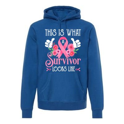 This Is What A Survivor Looks Like Breast Cancer Awareness Gift Premium Hoodie