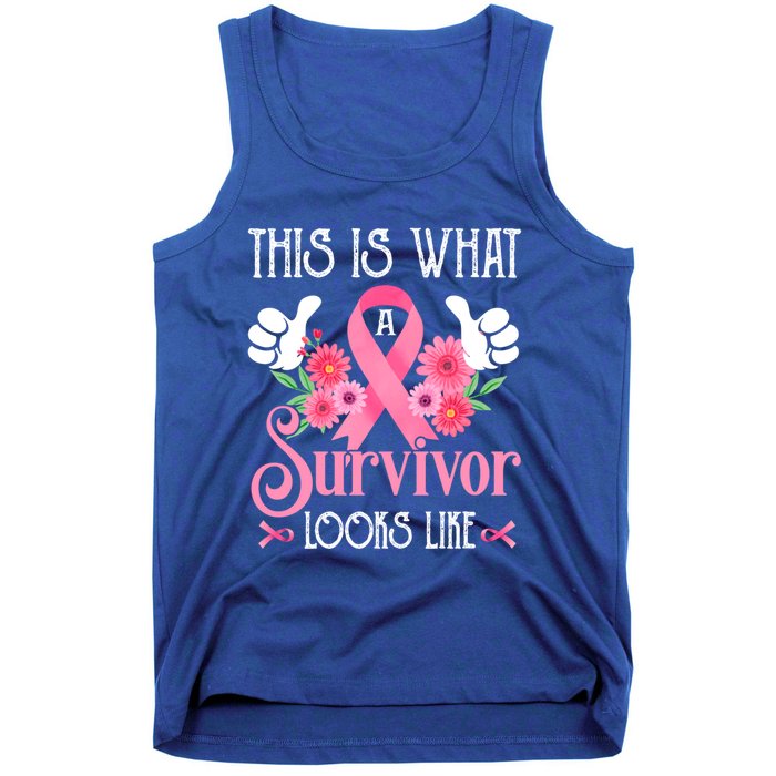 This Is What A Survivor Looks Like Breast Cancer Awareness Gift Tank Top