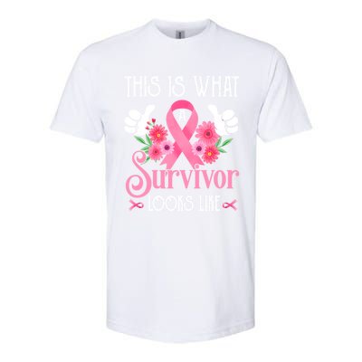 This Is What A Survivor Looks Like Breast Cancer Awareness Gift Softstyle CVC T-Shirt