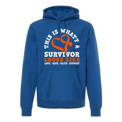 This Is What A Survivor Looks Like Leukemia Warrior Cool Gift Premium Hoodie