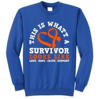 This Is What A Survivor Looks Like Leukemia Warrior Cool Gift Tall Sweatshirt