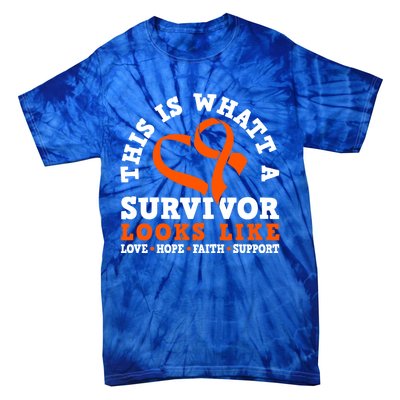 This Is What A Survivor Looks Like Leukemia Warrior Cool Gift Tie-Dye T-Shirt