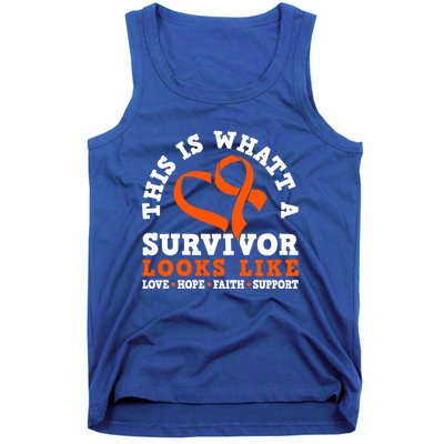 This Is What A Survivor Looks Like Leukemia Warrior Cool Gift Tank Top