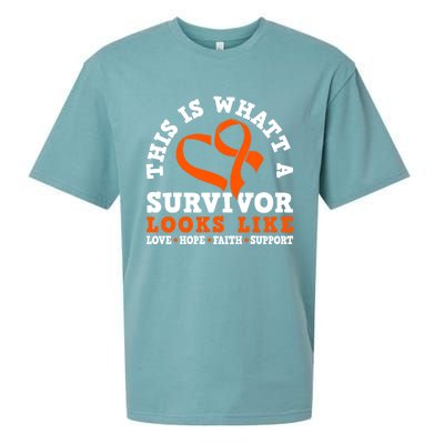 This Is What A Survivor Looks Like Leukemia Warrior Cool Gift Sueded Cloud Jersey T-Shirt