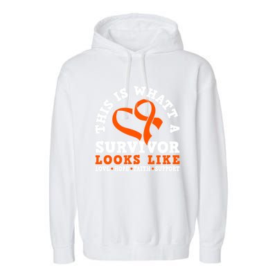 This Is What A Survivor Looks Like Leukemia Warrior Cool Gift Garment-Dyed Fleece Hoodie