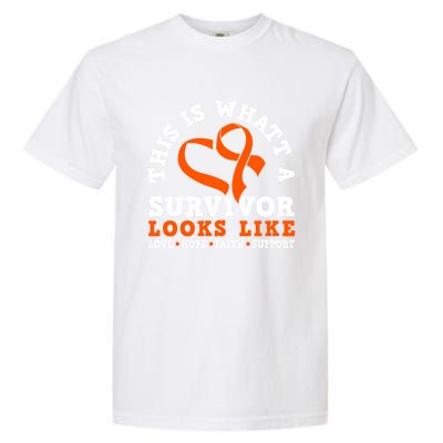 This Is What A Survivor Looks Like Leukemia Warrior Cool Gift Garment-Dyed Heavyweight T-Shirt